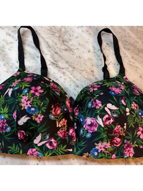 Victoria's Secret So Obsessed Butterfly Floral Wireless Padded Bra 38D